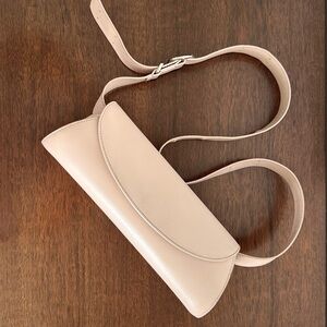 Authentic Jil Sander Pale Pink (Blush) Cannolo Leather Crossbody Bag